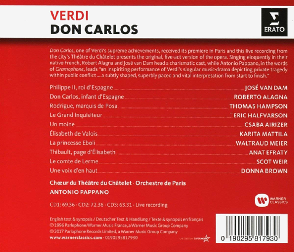 Antonio Pappano / Verdi: Don Carlos (3CD)