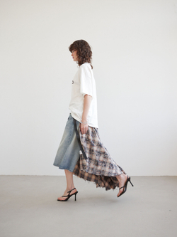 Юбка-килт Grunge, сине-бежевая