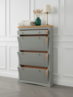 Обувница для прихожей Неаполь, 3 двери с ящиком, деревянная, зеленый