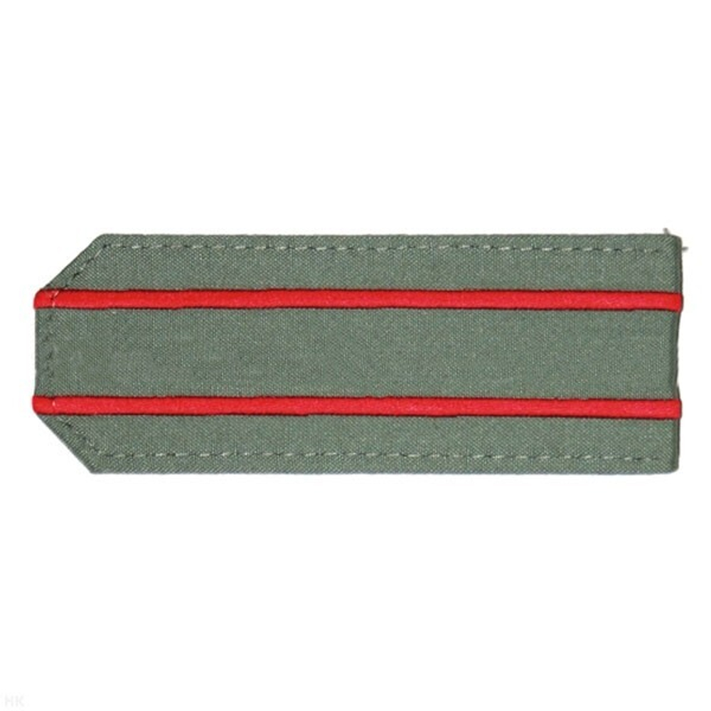 Погоны оливковые с 2 вышитыми красными просветами