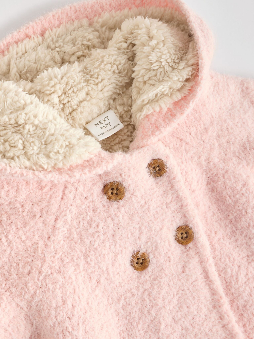 Кардиган флисовый с капюшоном для девочки Next N29-347, Розовый
