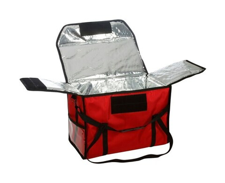 Термосумка  для обедов 500х250х350 фольгированная красная