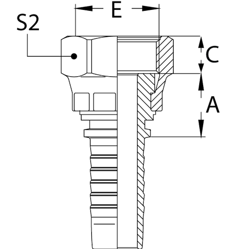 Фитинг DN 12 ORFS (Г) 1 размер под ключ 30