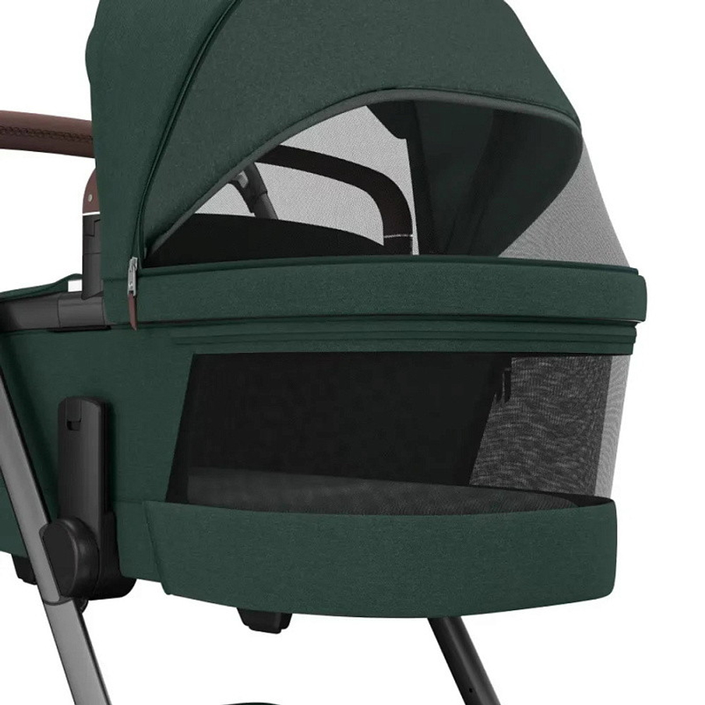 Детская коляска Maxi-Cosi Fame 3 в 1 с автокреслом CabrioFix Essential graphite Twillic Green/зеленый