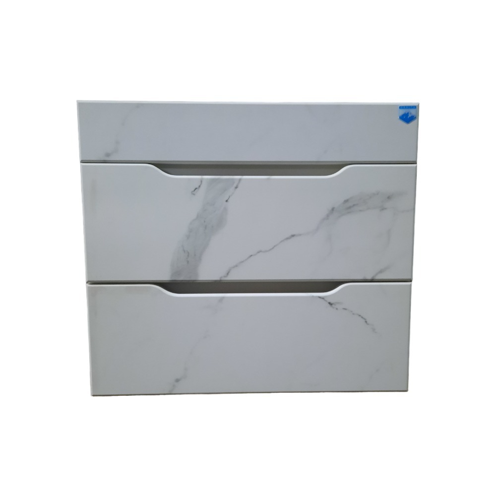 Тумба подвесная ORBITA-4 МОДЕРН 80, 2 ящика, под раковину Cersanit COMO, Мрамор белый