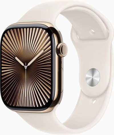 Смарт-часы Apple Watch Series 10 A3003,  46мм,  2.1",  сияющая звезда/золотой титан