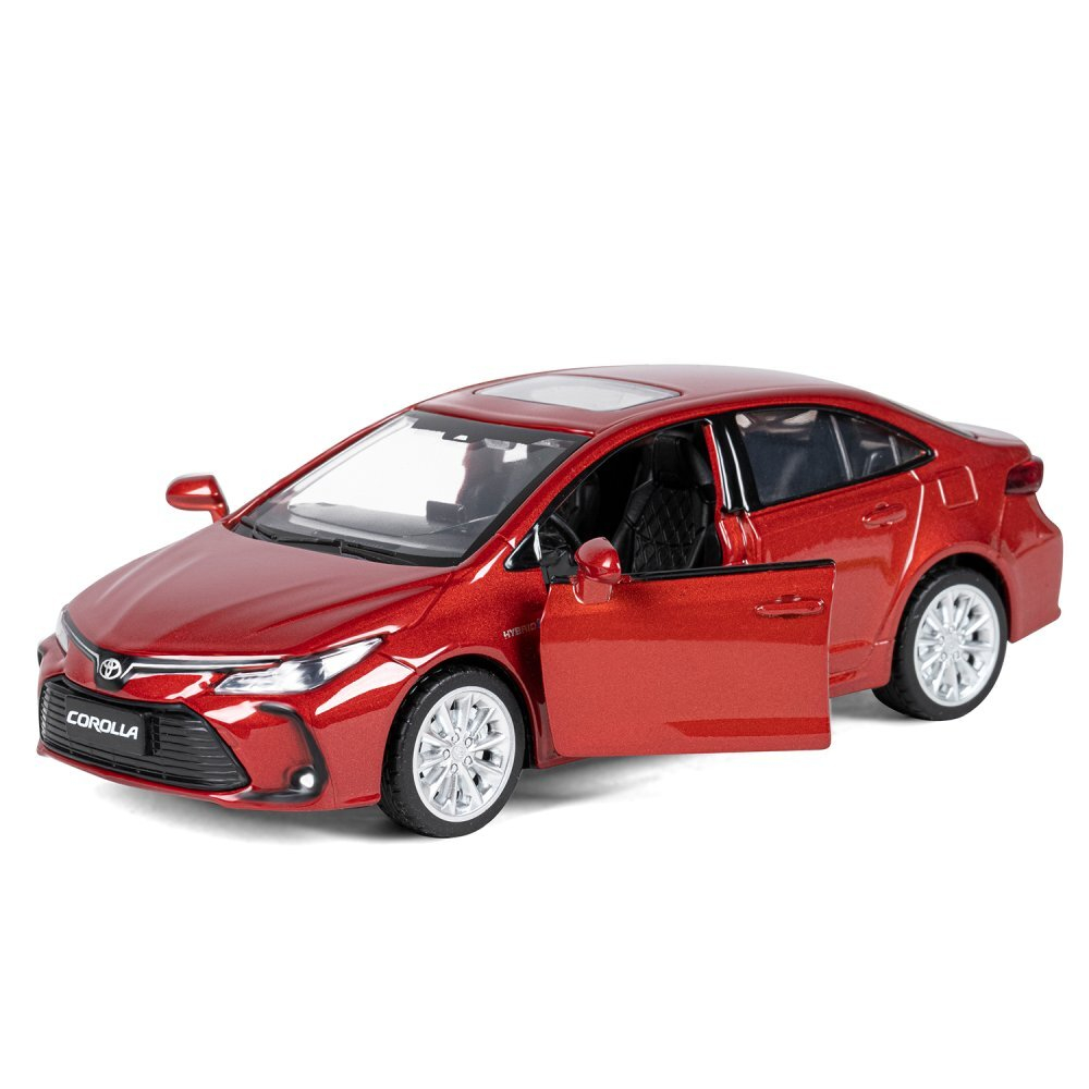 Модель 1:33 Toyota Corolla Hybrid, красный, свет, звук, откр. Двери