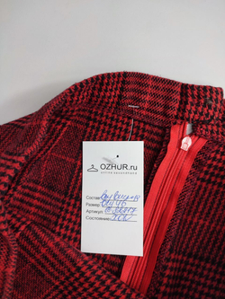 Юбка красная в клетку 46 размер