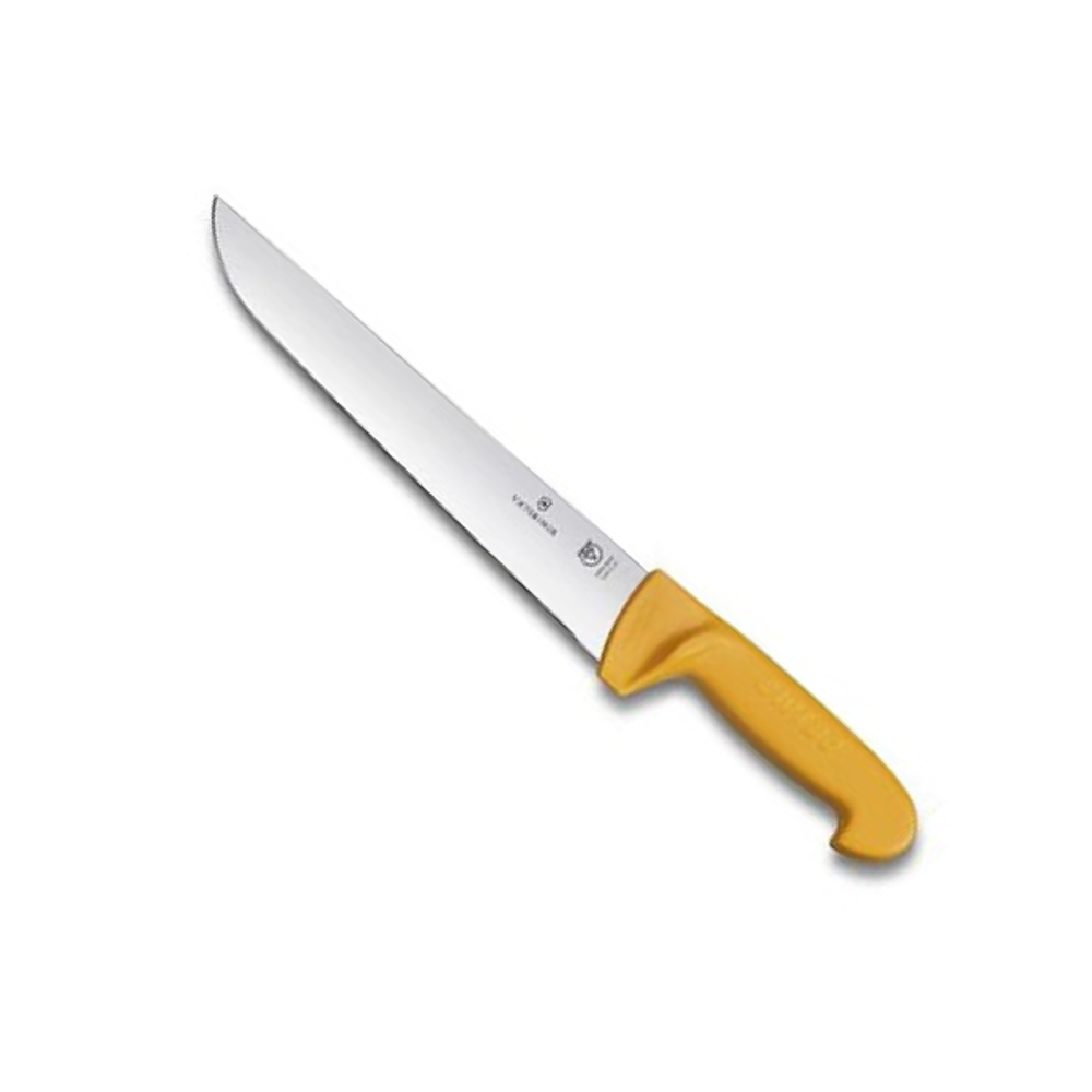 Нож Victorinox разделочный для мяса, лезвие 29 см прямое, желтый