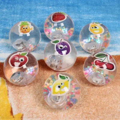 Мяч 6,5 см «Фрукты» (попрыгун с водой и подсветкой) СТИКЕР НА ВЛОЖЕНИЕ