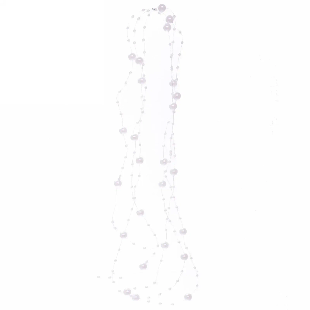 Бусы на ёлку 2м «Роса» d-7,5мм, Белый