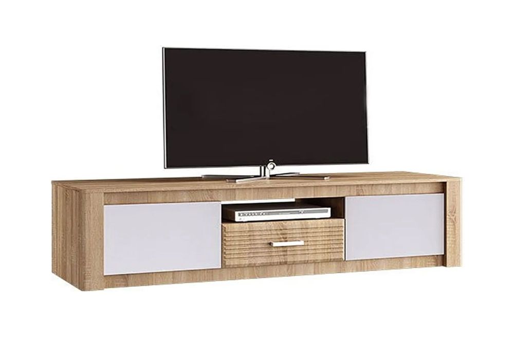 Терра Тумба Тв (Белый глянец холодный/дуб сонома, дуб сонома)