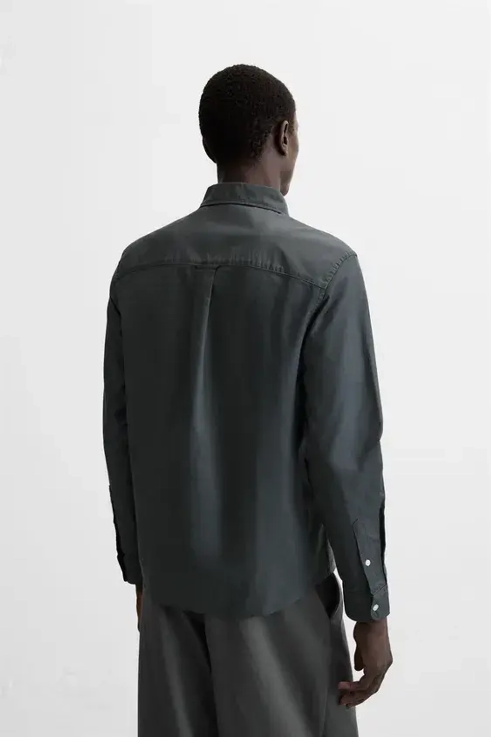 ZARА РУБАШКА ОКСФОРД, ПЕПЕЛЬНЫЙ