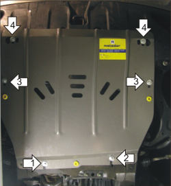 Усиленная защита Motodor картера двигателя, кпп. 2 мм, сталь. для Hyundai ix55 2008-2011 арт.00928