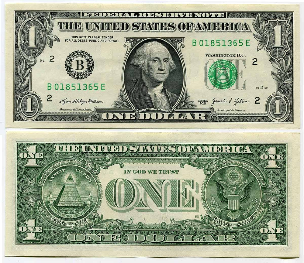 США 1 доллара 2021 Нью-Йорк XF