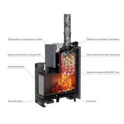Печь банная «Атмосфера XL» в облицовке «Талькохлорит»