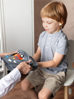 Кармашки для детского сада, на липучке. Пожарная с фетровыми колесами