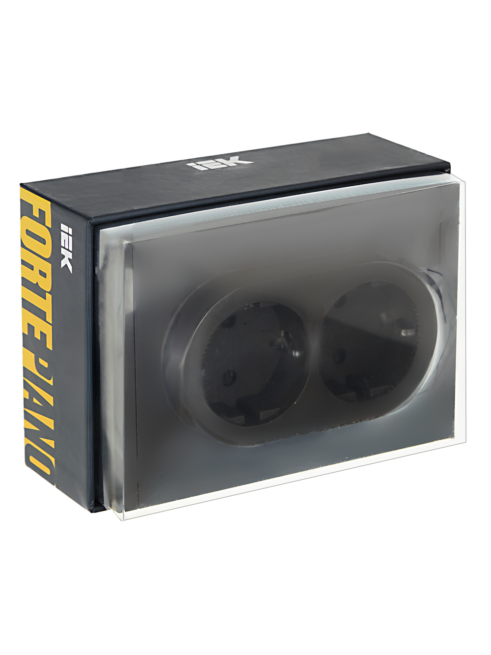 FORTE&PIANO Розетка 2-местная с заземлением без защитных шторок безвинтовое крепление 16А FP324 серый IEK