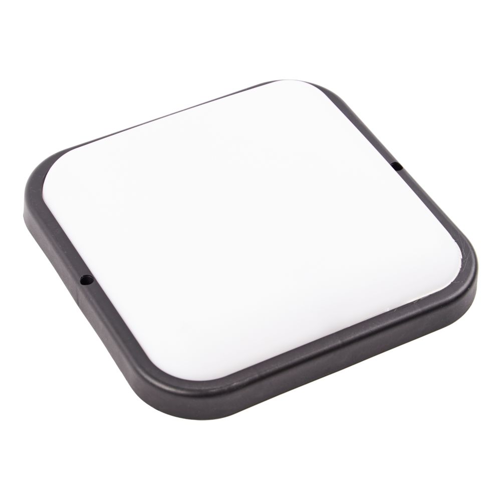 ULW-Q229 24W-4000K IP65 BLACK Светильник светодиодный влагозащищенный. Квадрат. Белый свет 4000K. 190×190×37мм. Корпус черный. ТМ Volpe