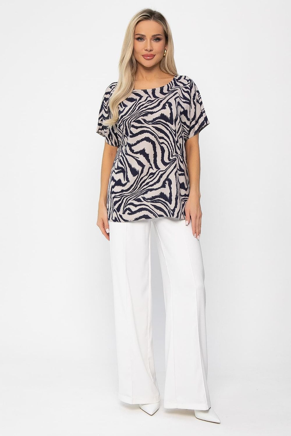 Блуза Кармен (синяя) Б13725-30М LT Collection