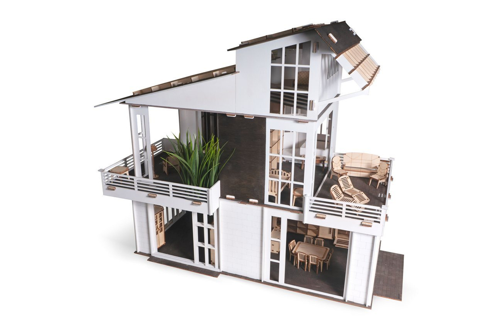 Кукольный дом "Лофт" от Lemmo - Деревянный конструктор, 3D пазл, сборная модель