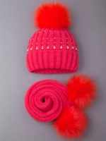 Шапка для девочки зимняя вязаная и шарф