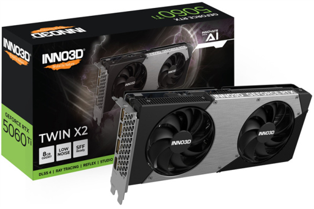 Видеокарта Inno3D GeForce RTX 5060 TI TWIN X2 (N506T2-08D7-193075N)