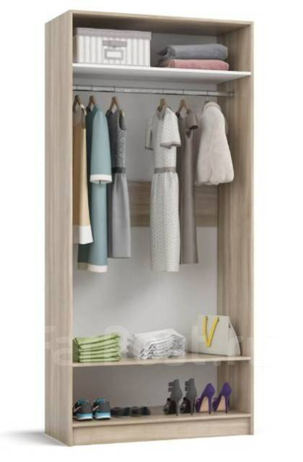 Шкаф Босс 100- 2Д Сонома+Белый глянец (последний экземпляр)