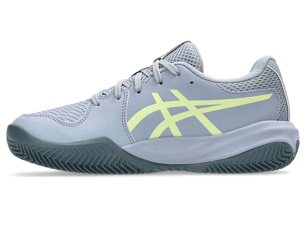 Детские теннисные кроссовки Asics Gel-Resolution X GS Clay - grey blue/pistachio