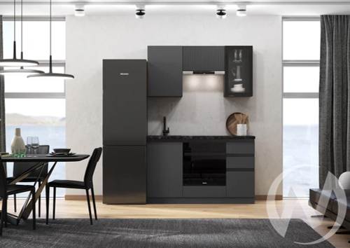Кухня Техно-6 1;5м (графит/графит софт/кастилло темный)