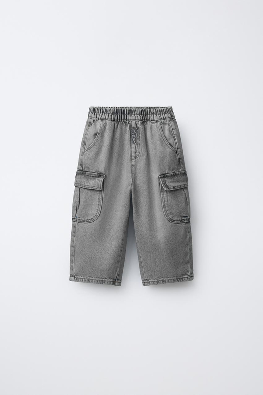 ZARA ДЖИНСЫ КАРГО, СЕРЫЙ