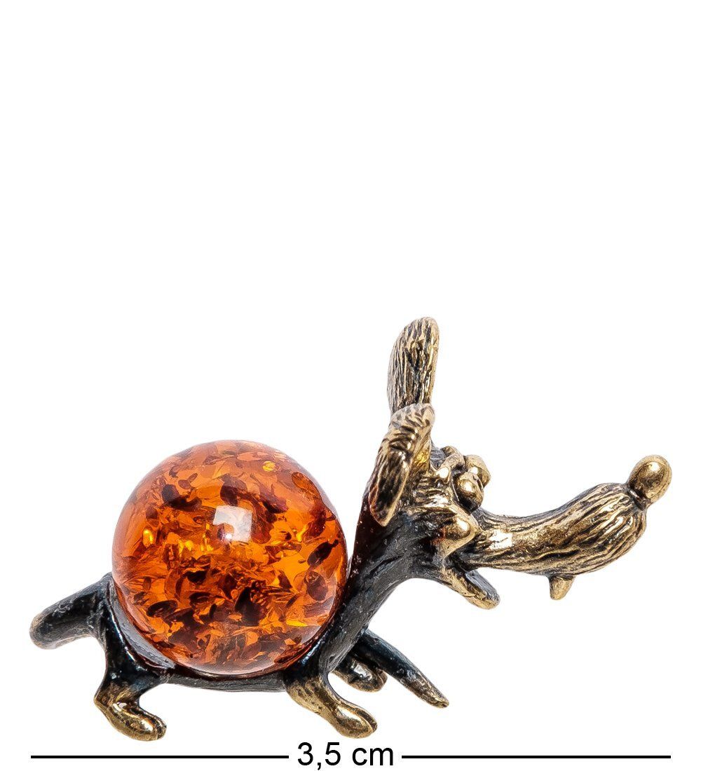 Народные промыслы AM-2273 Фигурка «Мышь Пинки» (латунь, янтарь)