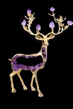 Статуэтка "Олень" TD072S золото/фиолетовый Cerf Teona Decor