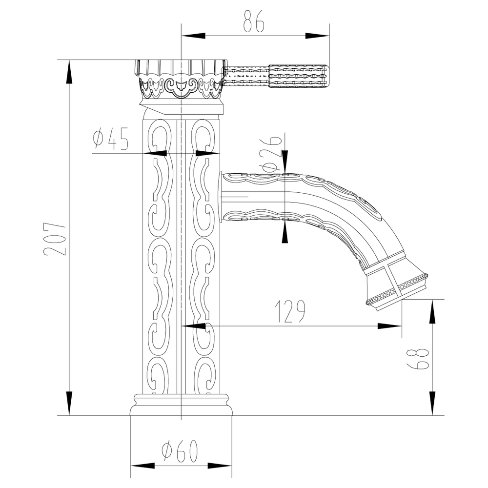 Смеситель Lemark Jasmine LM6606B для раковины