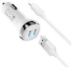 АЗУ с кабелем Type-C 2USB 2.4A Z40 Hoco white