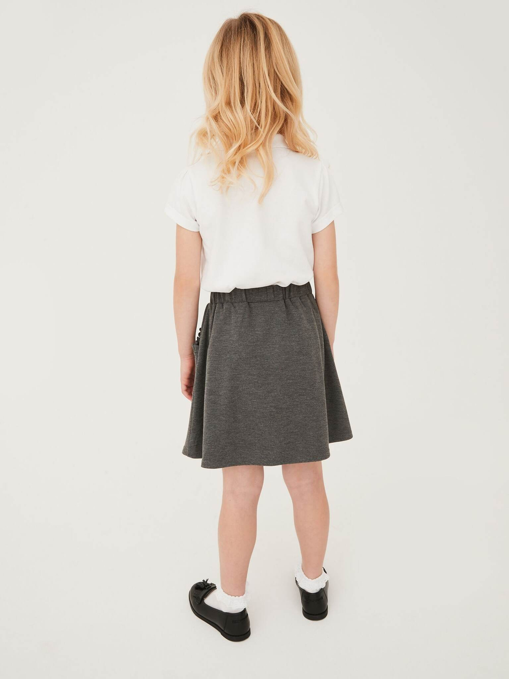 Юбка школьная с карманами для девочки Next 482-834, Серый