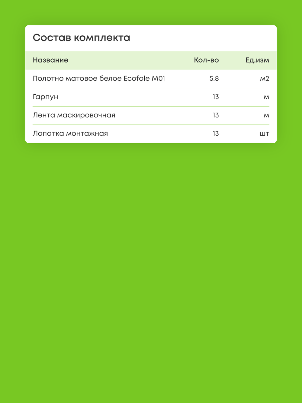 Матовый натяжной потолок 5.8 м2