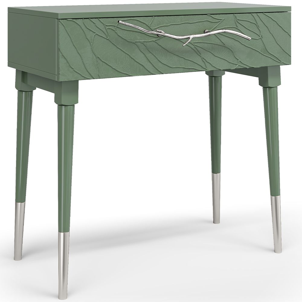 Консоль Арт Колор leaves Стайл Сильвер Зеленый нефрит