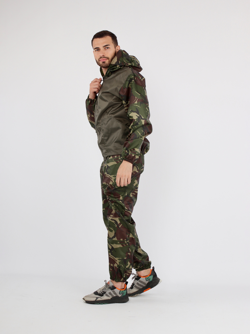 Костюм для активного отдыха Prival Ветровлагозащитный, мужской, хаки + кмф Кукла