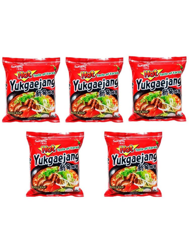 Лапша быстрого приготовления Samyang Yukgaejang 120 г, 5 шт