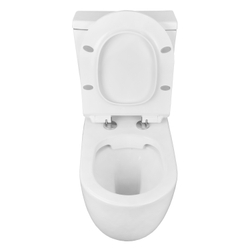 Унитаз напольный Azario CORSA 630x380x830 безободковый с бачком и сиденьем микролифт (AZ-2062S)