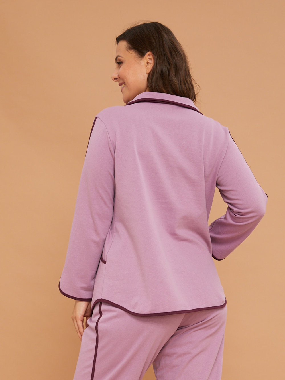 Кофта Кфн-002Х/пудра-бордо