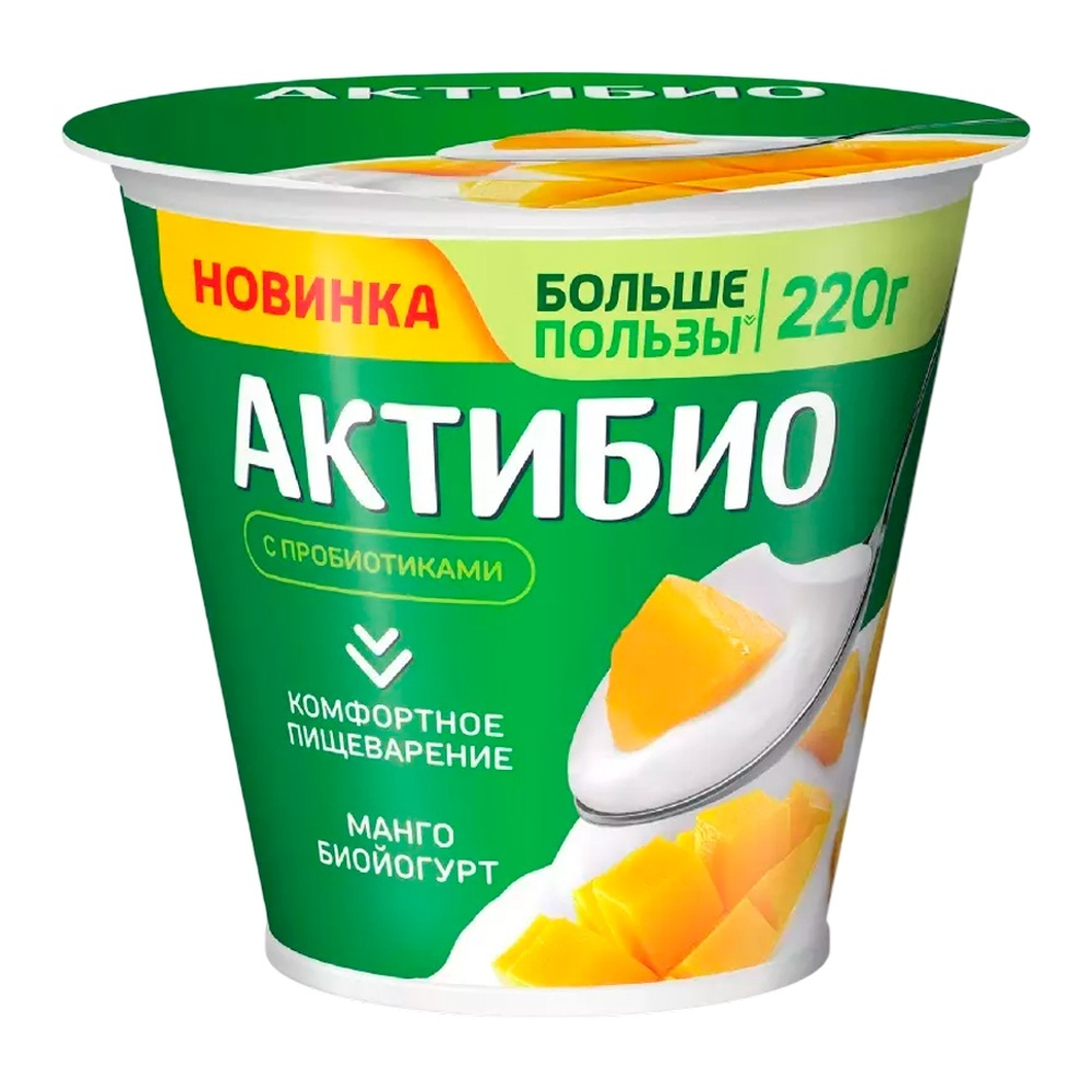 АктиБио Биойогурт Манго 3% 220гр