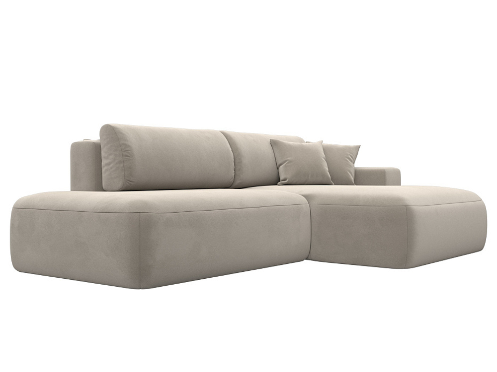 Диван угловой Лига-036 НПБ Модерн правый угол МИКРОВЕЛЬВЕТ Бежевый