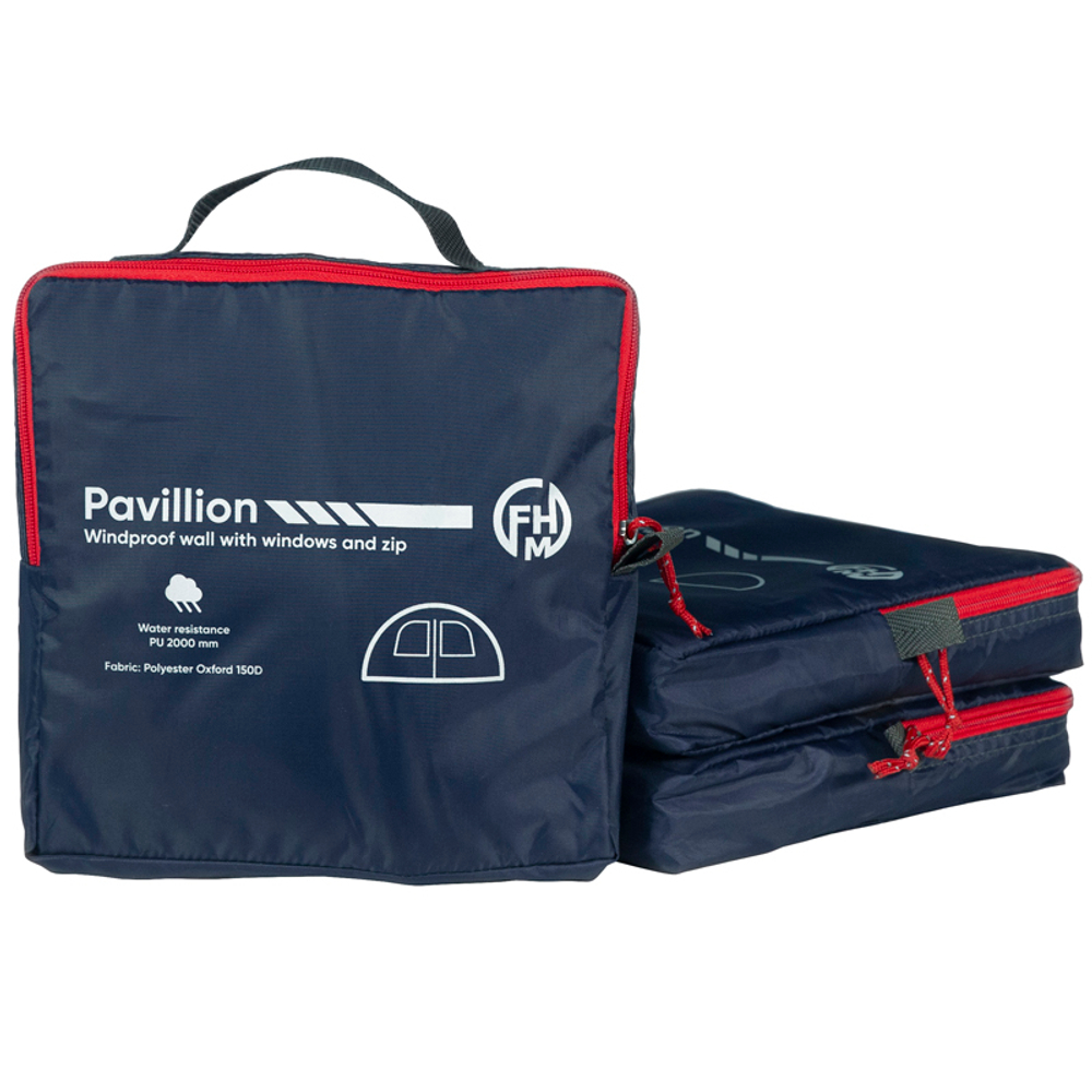 Ветрозащитная стенка с окнами и молнией для шатра FHM Pavillion
