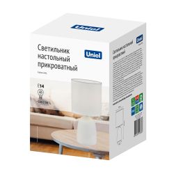 UML-B305 E14 WHITE Светильник настольный декоративный под лампу Е14. 40W. Механический выключатель. Белый. ТМ Uniel
