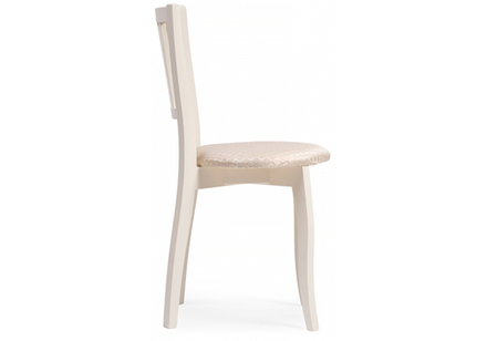 Стул деревянный Woodville Айра молочный, ромб, ножки белые