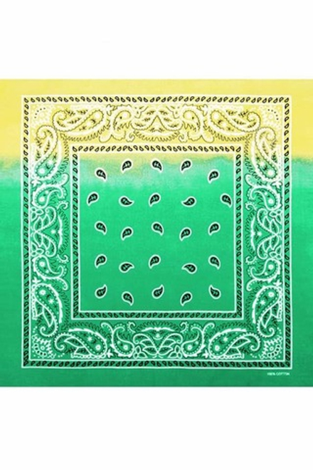 Бандана зеленый градиент пейсли