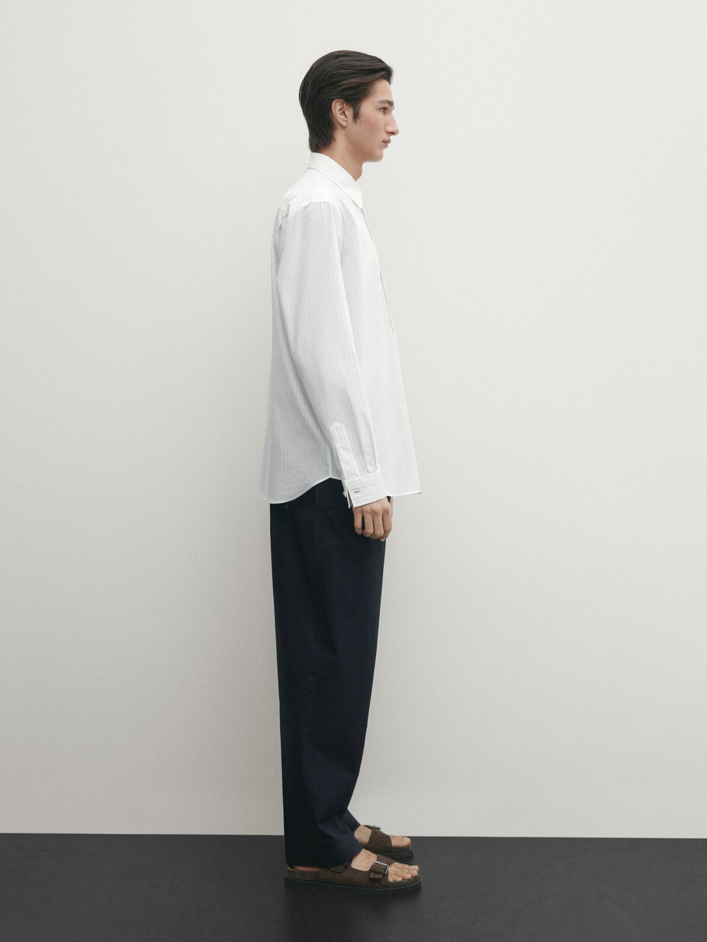 Massimo Dutti Широкая рубашка - Студия,  белый