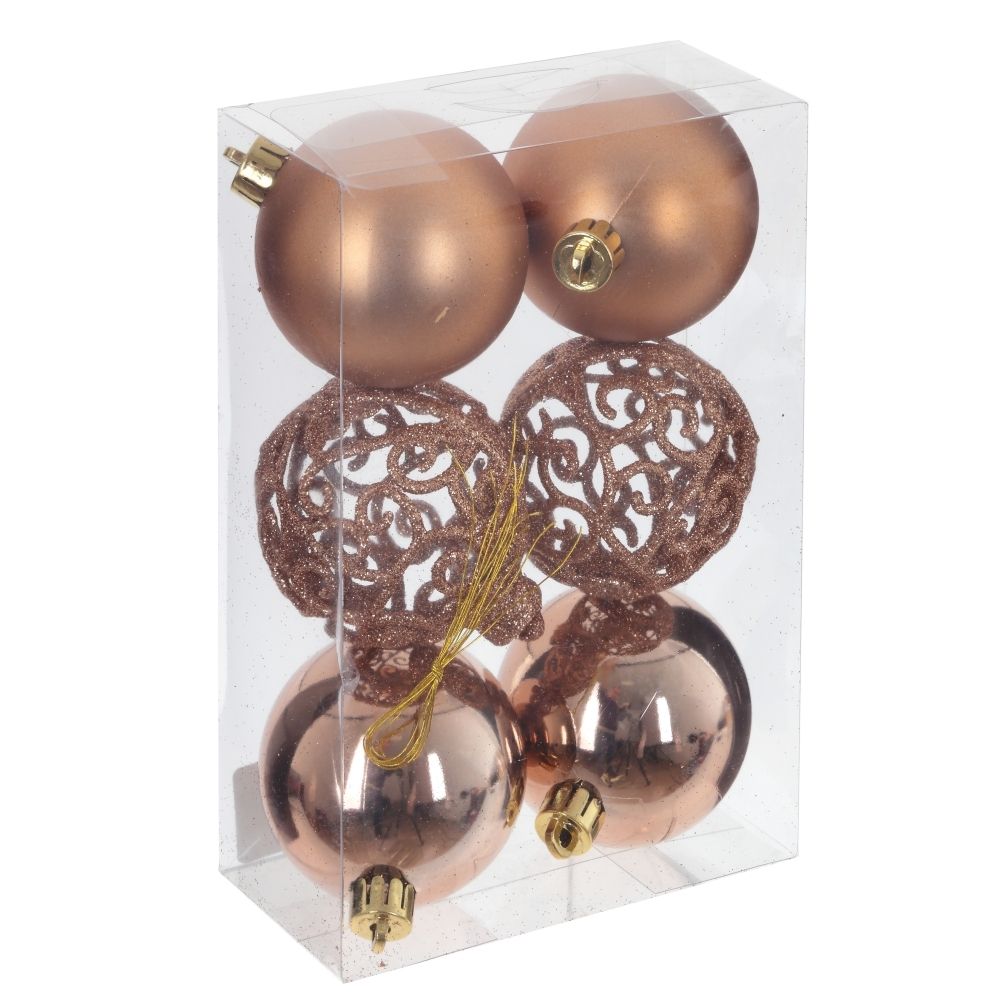 GAEM Набор из 6шт Украшение новогоднее "Шар", D 6 см, L17,5 W6 H11,5 см